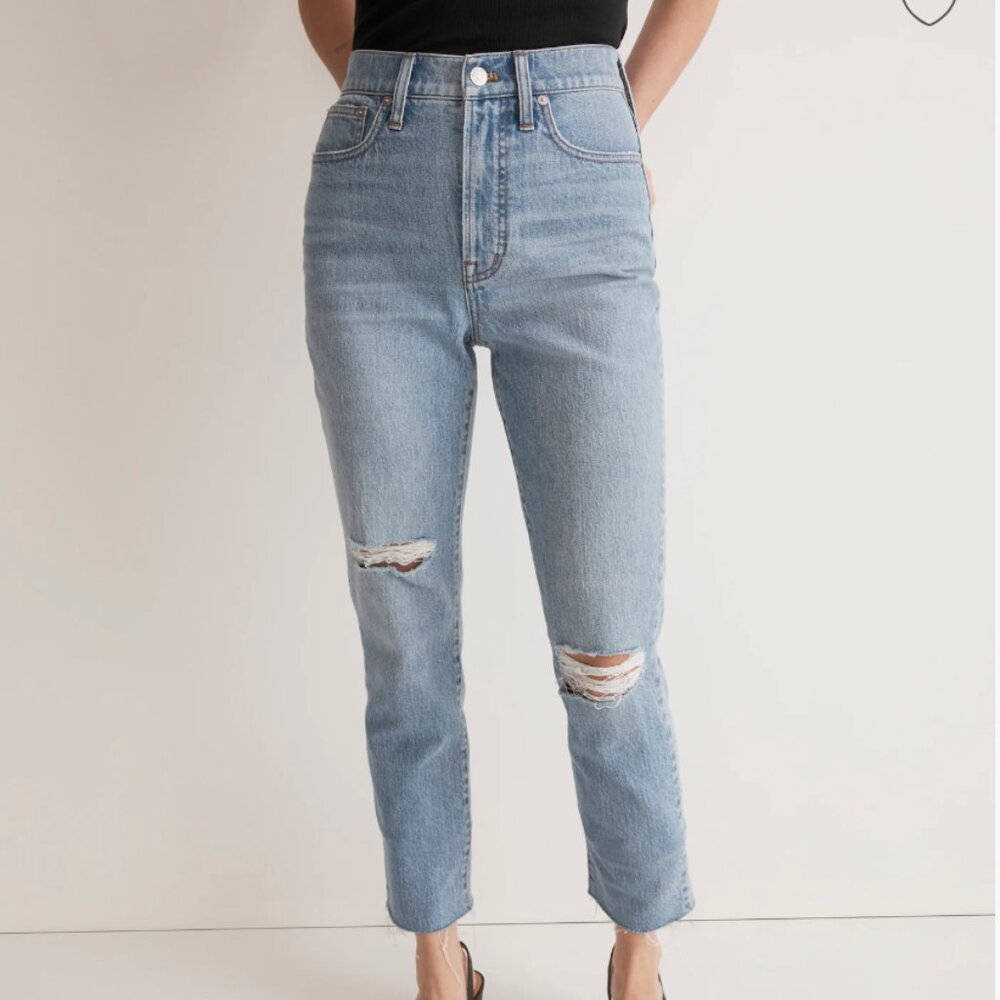 Madewell The Perfect Vintage Ripped Jean with Raw Hem - Size 27